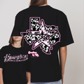Houston Cow Print Graphic Tee | Front & Back Design