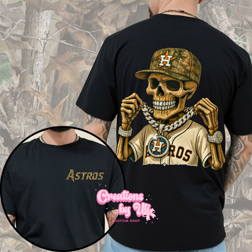 Astros Camo Skeleton Tee