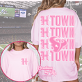 Pink H-Town Stacked Tee
