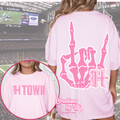 Pink Skeleton H-Town Tee