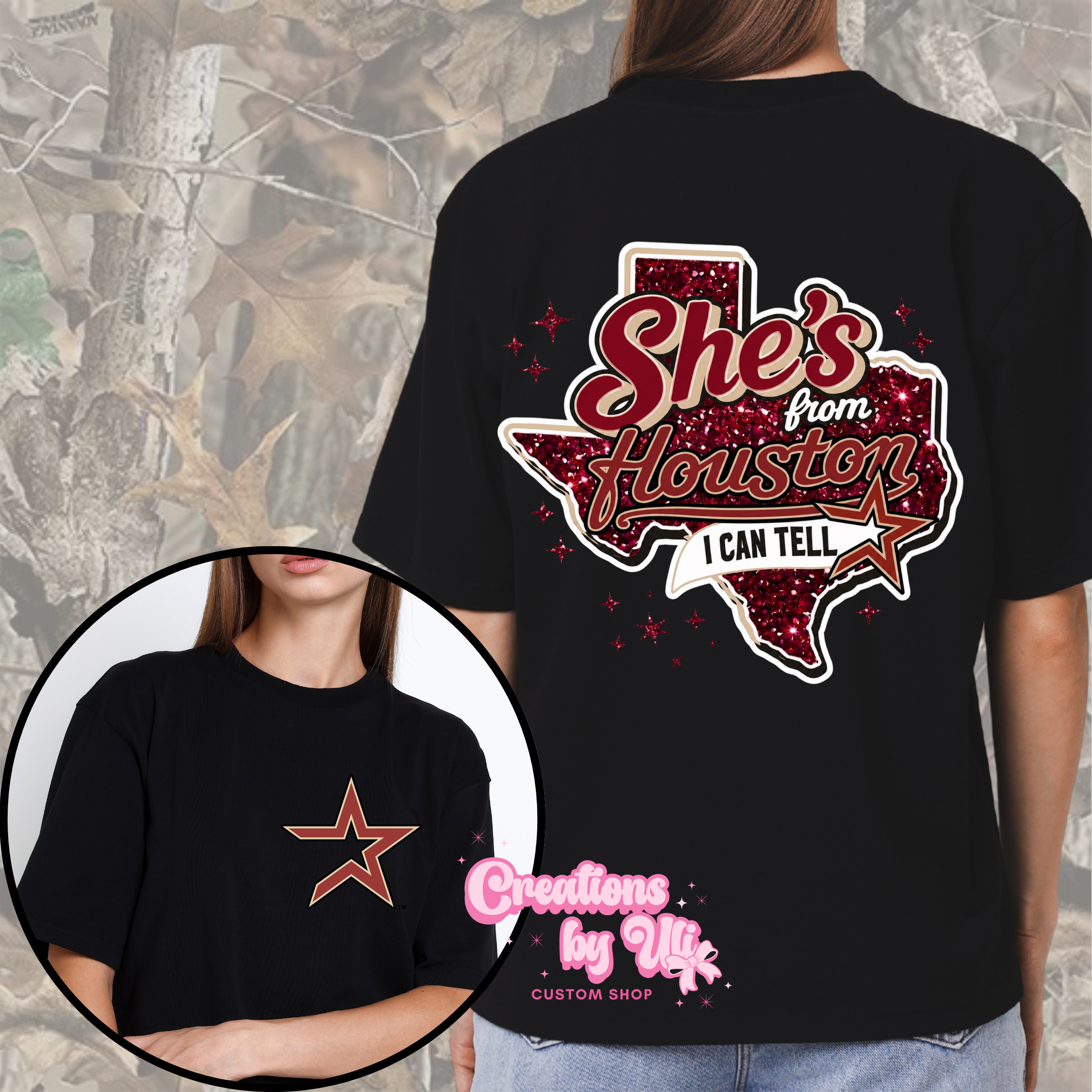 She’s From Houston Tee – Glitter