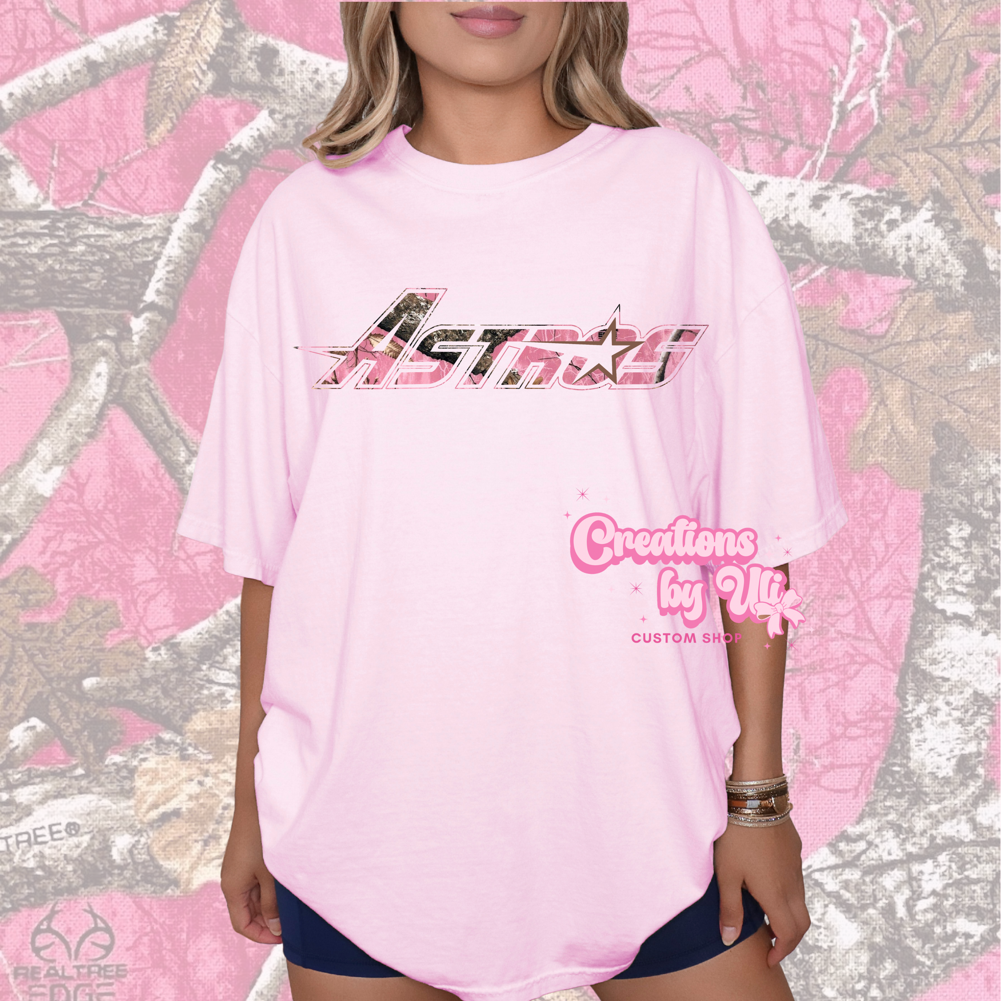 Astros Pink Camo Tee