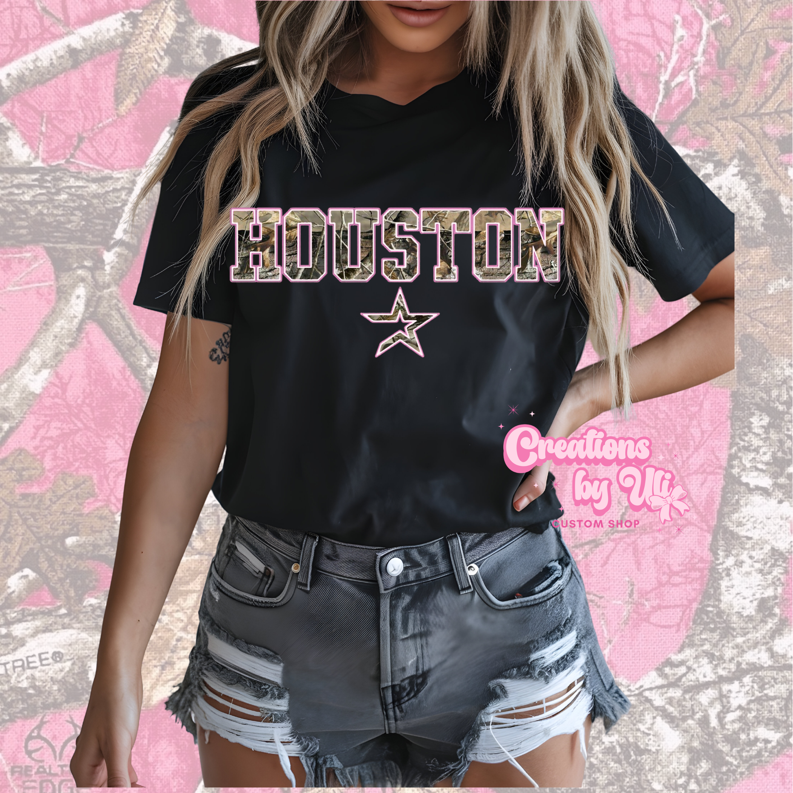 Houston Camo Pink Tee