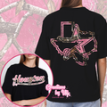 Houston Pink Script Camo Tee