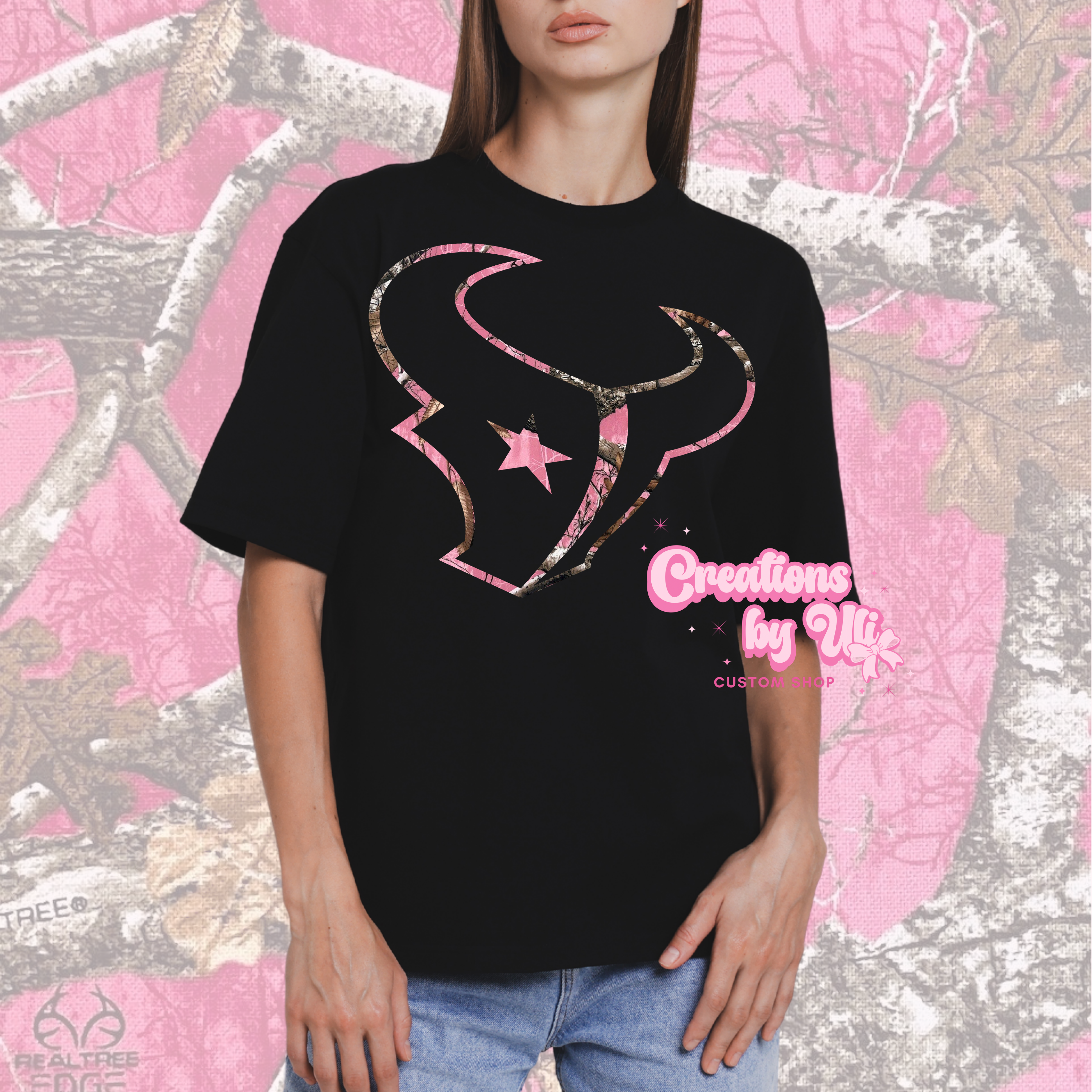 Houston Texans Pink Camo Tee