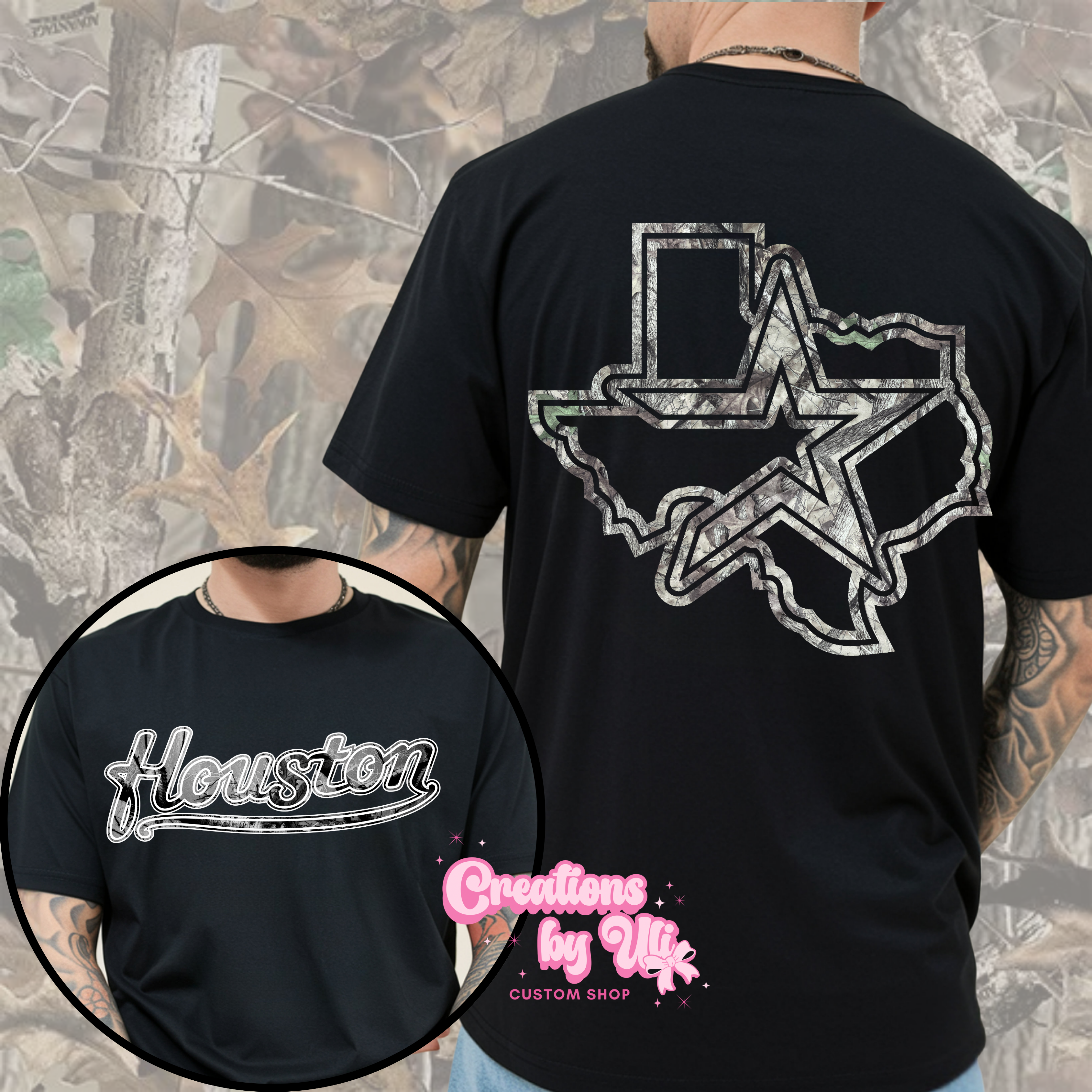 Houston Script Camo Tee