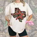 Texas Camo Tee - Burgundy Outline