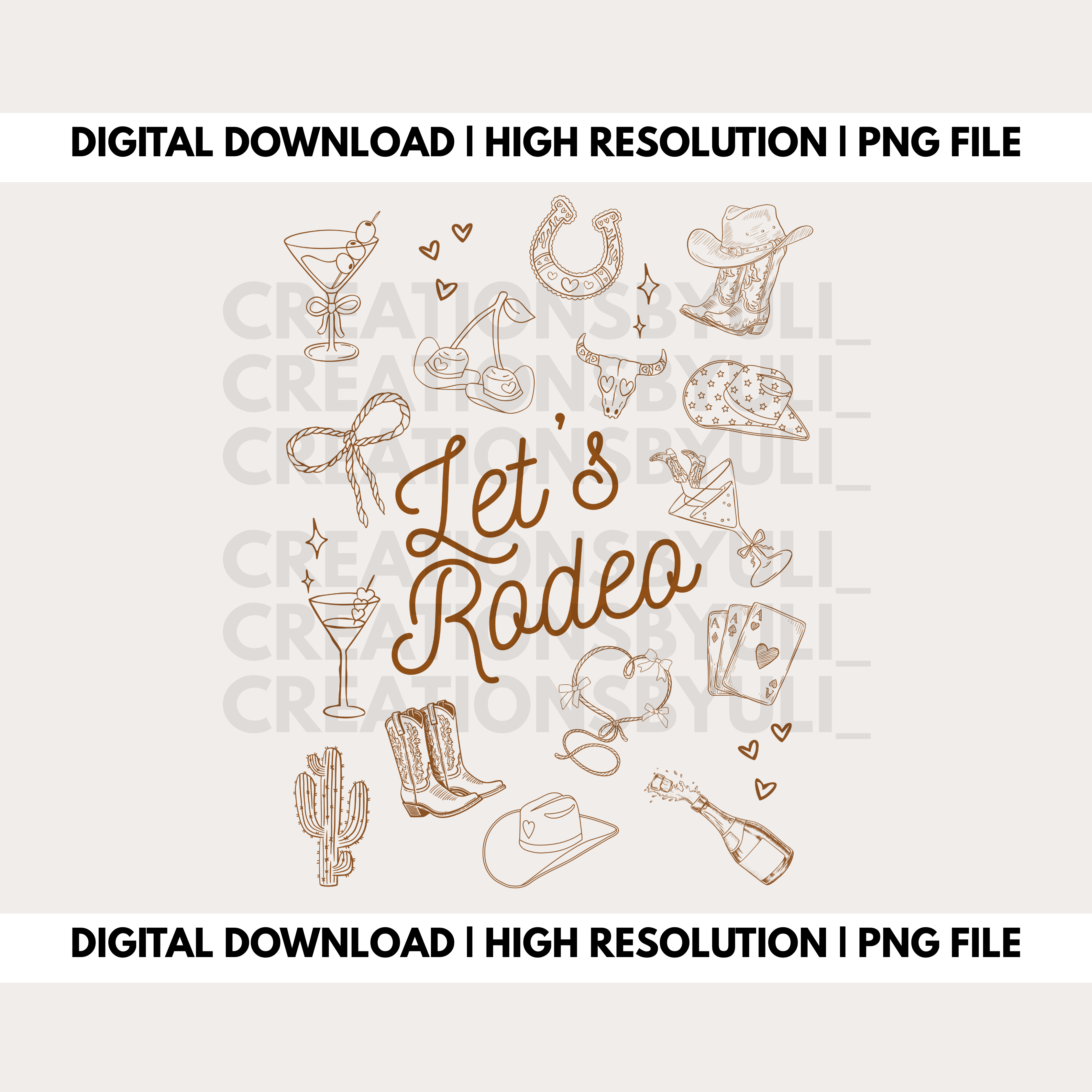 Let’s Rodeo PNG | Western Cowgirl Digital Download | Rodeo Shirt Design