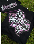 Houston Cow Print Fitted Baby Tee | Front & Back Design