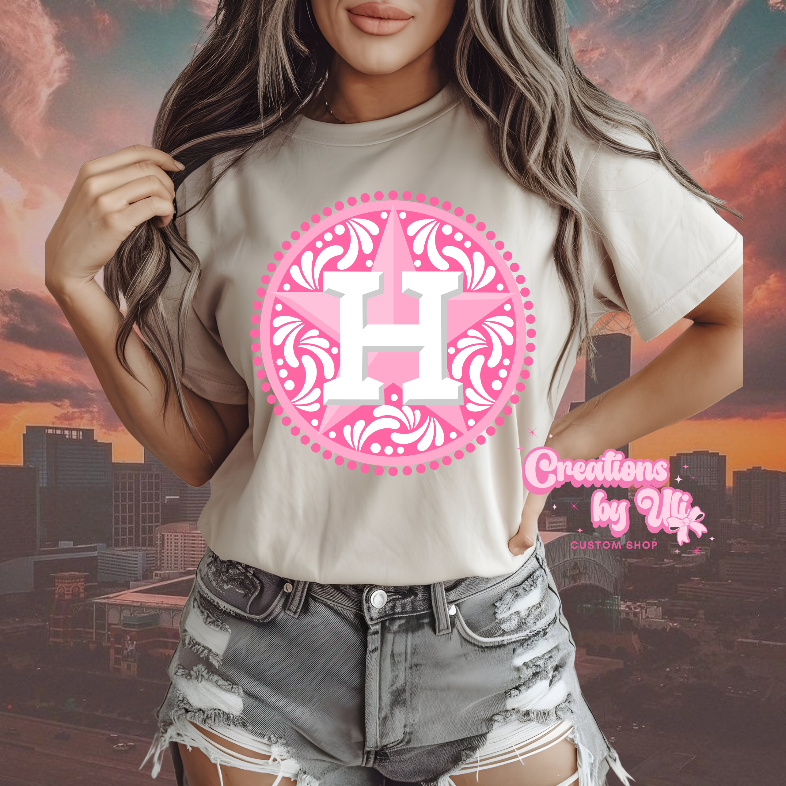Houston Talavera Logo Tee – Pink