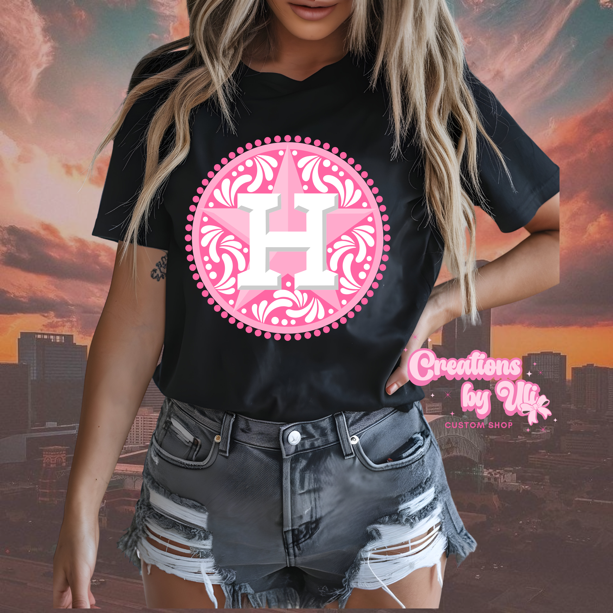 Houston Talavera Logo Tee – Pink