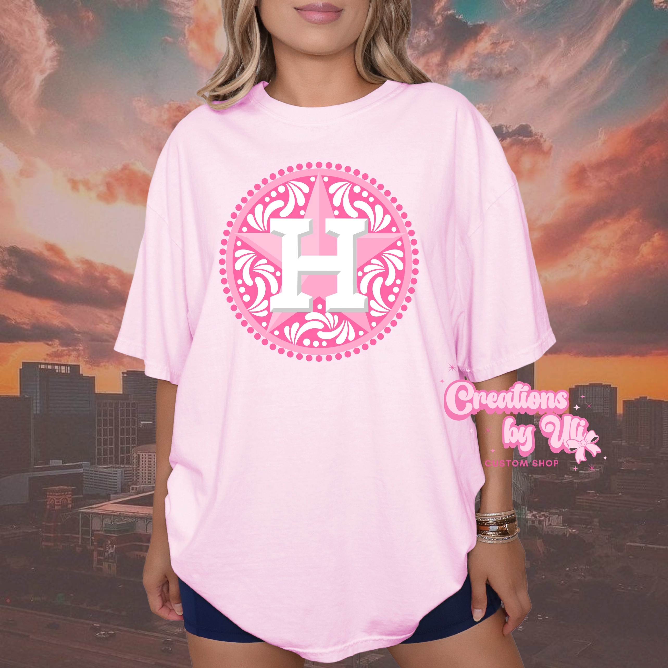 Houston Talavera Logo Tee – Pink