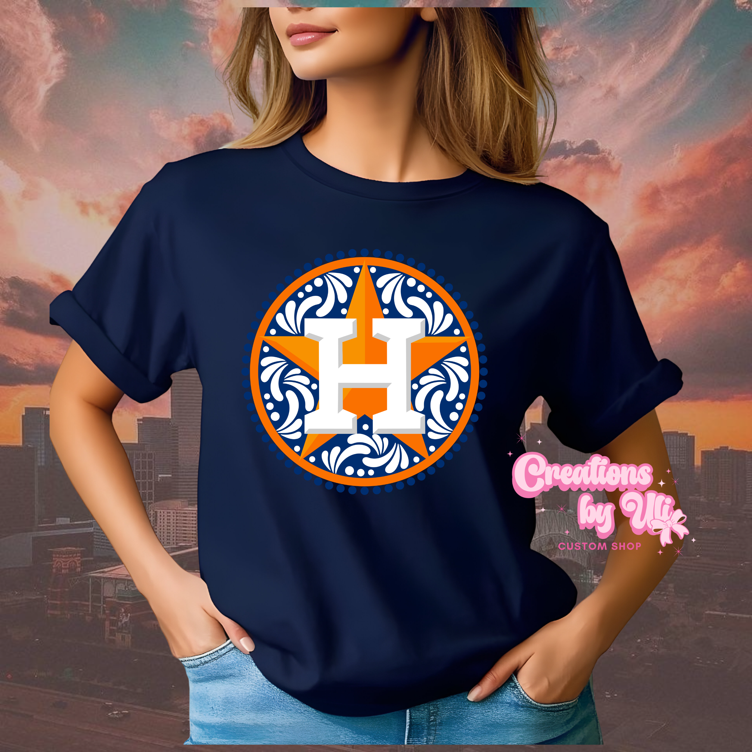 Houston Talavera Logo Tee – Navy
